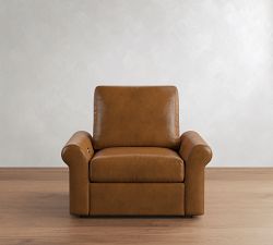 PB Comfort Modern Roll Arm Leather Recliner