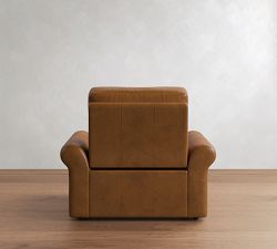 PB Comfort Modern Roll Arm Leather Recliner