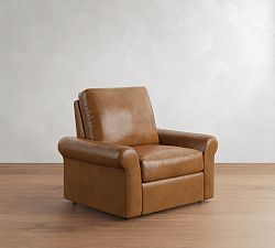 PB Comfort Modern Roll Arm Leather Recliner