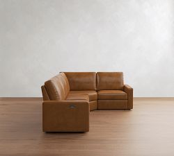 PB Comfort Modern Square Arm Leather Power Reclining Reversible Wedge Sectional (120")