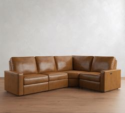 PB Comfort Modern Square Arm Leather Power Reclining Reversible Wedge Sectional (120")