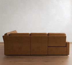 PB Comfort Modern Square Arm Leather Power Reclining Reversible Wedge Sectional (120")
