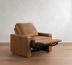 PB Comfort Modern Square Arm Leather Recliner