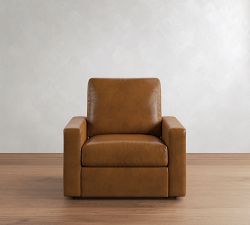 PB Comfort Modern Square Arm Leather Recliner