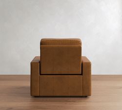 PB Comfort Modern Square Arm Leather Recliner