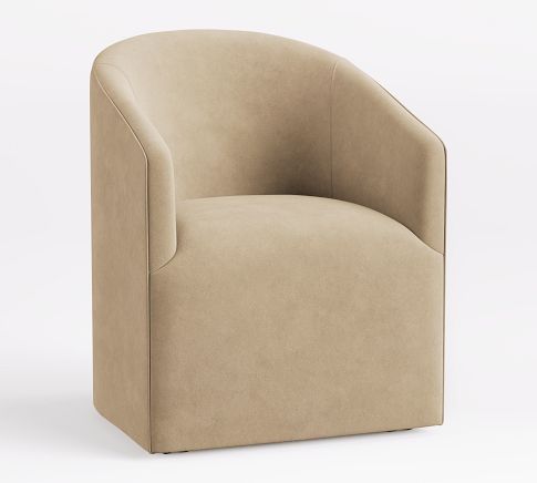 Baldwin Leather Barrel Back Dining Chair