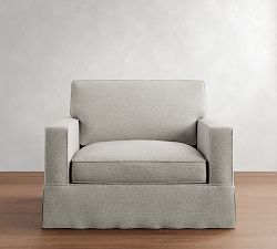 PB Comfort Square Arm Slipcovered Chair and a Half