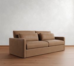 Westwood Slim Arm Deep Seat Leather Sofa (60"&ndash;120")