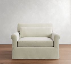 York Roll Arm Deep Seat Slipcovered Chair and a Half