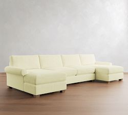 PB Comfort Modern Roll Arm Double Chaise Sectional (135"-170")
