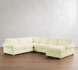 PB Comfort Modern Roll Arm L-Shaped Chaise Sectional (137")