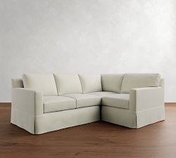 York Square Arm Slipcovered 3-Piece Sectional (92")