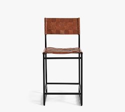 Hardy Woven Leather Stool