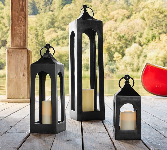 Caleb Handcrafted Metal Outdoor Lantern | Pottery Barn