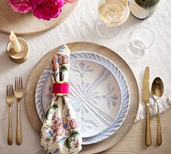 Chambray Tile Outdoor Melamine Dinner Plates - Set of 4