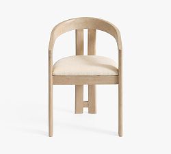 Open Box: Marin Dining Armchair - Performance Heathered Tweed Ivory, Mist