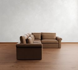 Westwood Roll Arm Deep Seat Leather 3-Piece Sectional