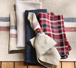 Madras Americana Cotton/Linen Napkins - Set of 4