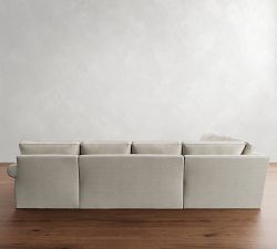 Pearce Roll Arm Slipcovered L-Shaped Wedge Chaise Sectional (147")