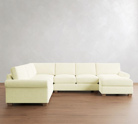 PB Comfort Modern Roll Arm L-Shaped Chaise Sectional (137") by Pottery Barn