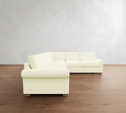 PB Comfort Modern Roll Arm 3-Piece L-Shaped Sectional (108")