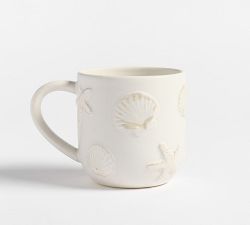 Embossed Coastal Stoneware Mug