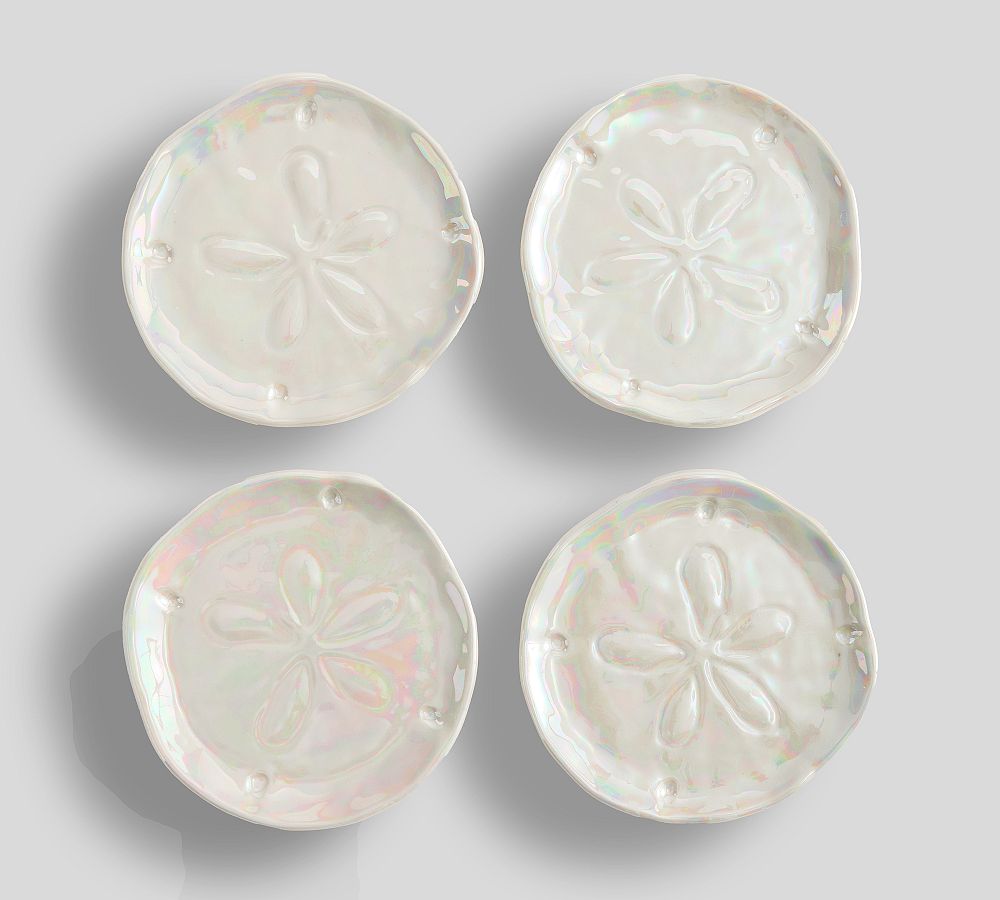 Pearlescent Sand Dollar Coasters (Set of 4)