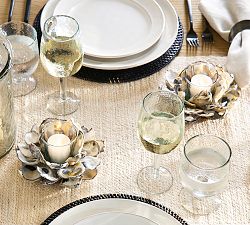 Oyster Shell Hurricane Candle Holder