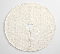 LoveShackFancy Ivory Fur with Rosettes Tree Skirt