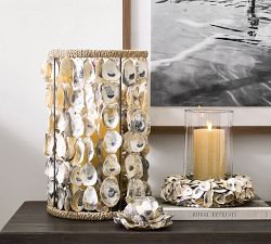 Oyster Shell Hurricane Candle Holder