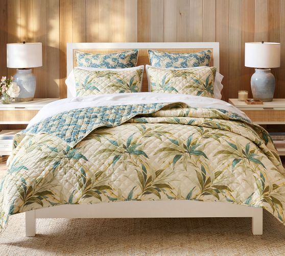 Coastline Palm Reversible Quilt by Pottery Barn