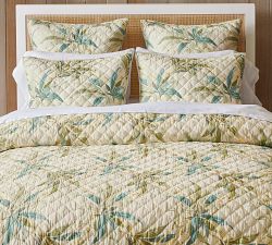 Coastline Palm Reversible Quilted Sham