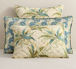 Coastline Palm Reversible Quilted Sham