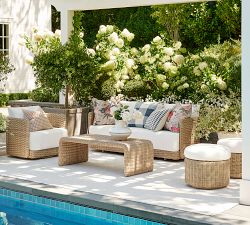 Huntington Wicker Swivel Curved Outdoor Lounge Chair