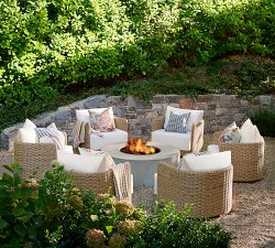 Huntington Wicker Swivel Curved Outdoor Lounge Chair