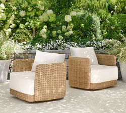 Huntington Wicker Swivel Curved Outdoor Lounge Chair