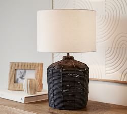 Cambria Rattan Table Lamp (21"-26")