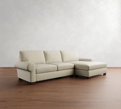 Turner Roll Arm Chaise Sectional (107"&ndash;132")