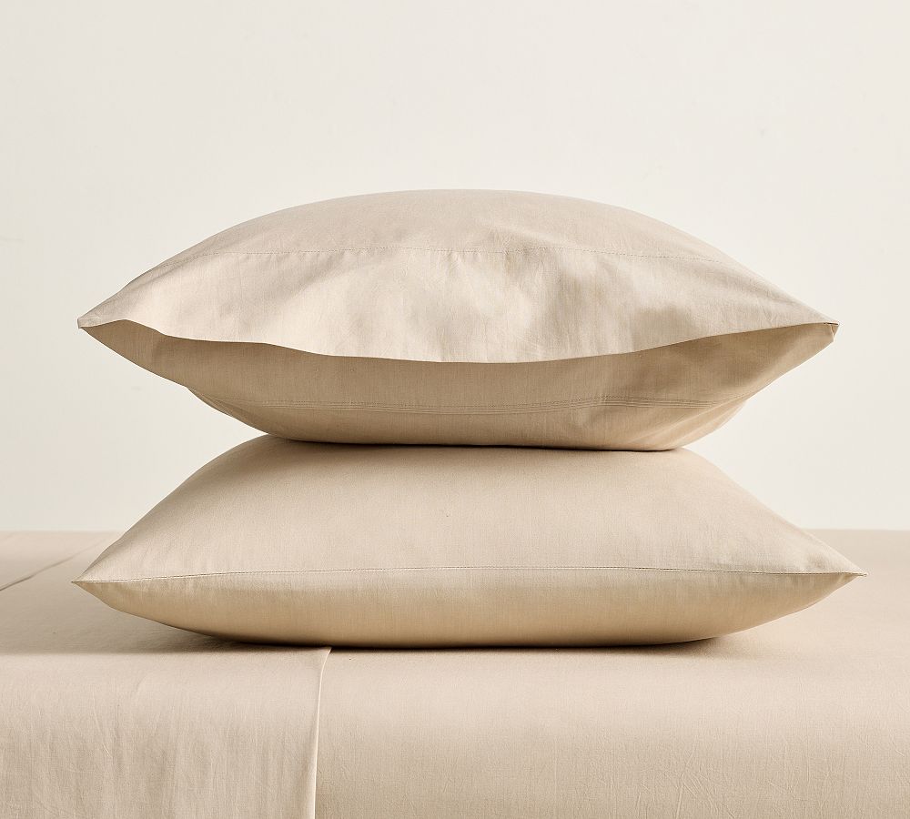 400-Thread-Count Organic Percale Pillowcases - Set of 2 - Neutral, Standard, Set of 2