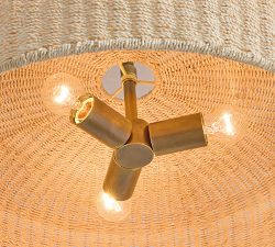 Bermuda Rattan Round Flush Mount (12"-24")