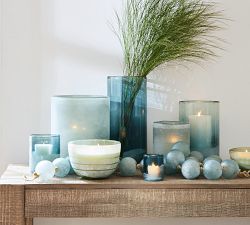 Etched Frosted Glass Scented Candle - Fig &amp; Sandalwood