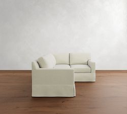 York Square Arm Slipcovered 3-Piece Sectional (92")