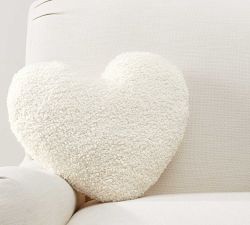 Cozy Teddy Faux Fur Heart Shaped Pillow