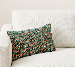 Elphaba Beaded Embellished Decorative Lumbar Pillow