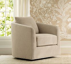 Remmy Swivel Chair with Contrast Piping