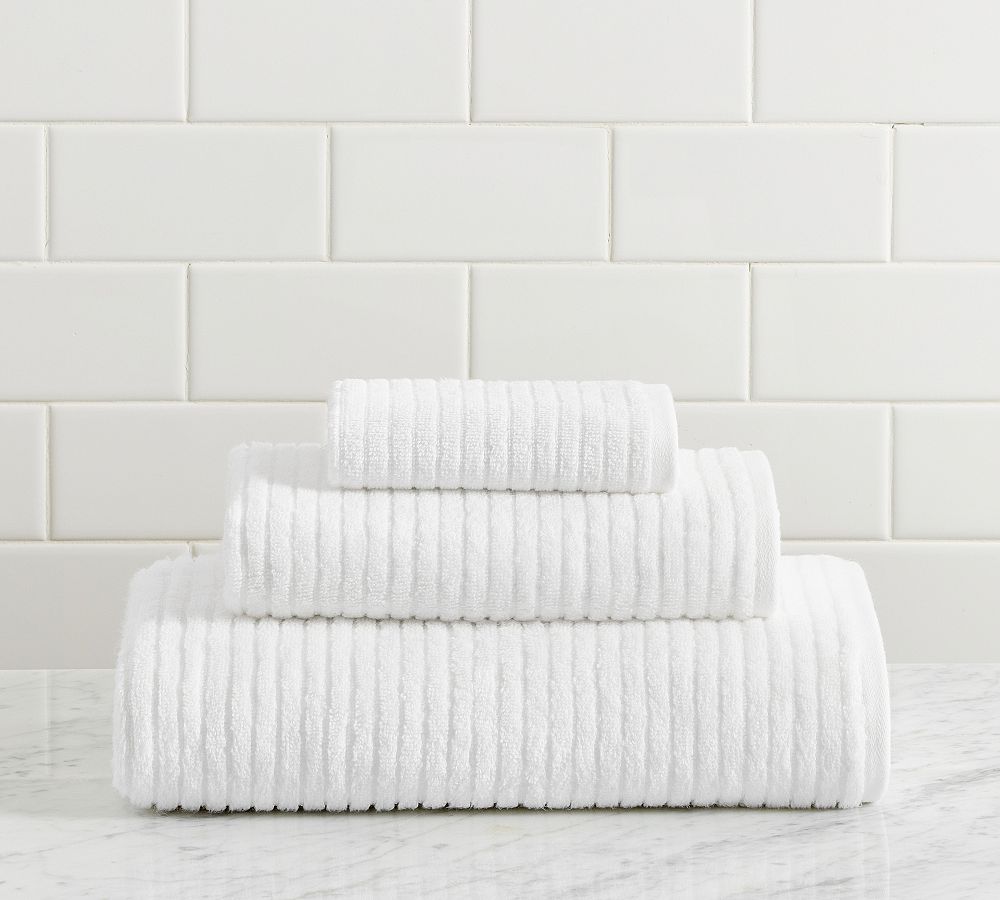 Classic Ribbed Organic Towel- 2 Bath Towels, 2 Hand Towels, 2 Washcloths