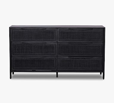 black and cane dresser Sierra Noir 6 Drawer Dresser, Black/Brown