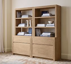 Dillon Bookcase with Storage Wall Suite (72")