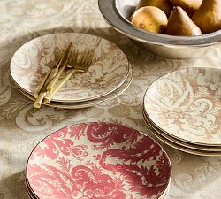 Stella Damask Stoneware Salad Plates - Set of 4