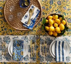 Block Print Organic Cotton Napkins - Mixed Set of 4